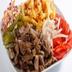 Arabic meat shawarma meal